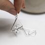 Sterling Silver Triangle And Circle Dangly Earrings, thumbnail 4 of 7