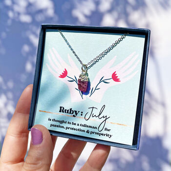 Personalised July Ruby Birthstone Necklace, 8 of 11