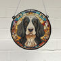Cocker Spaniel Black And White Stained Glass Effect Suncatcher, thumbnail 1 of 3