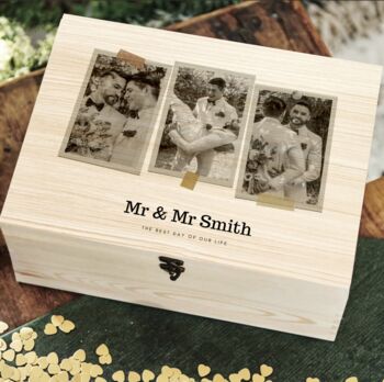 Personalised Photo Wedding Keepsake Memory Box, 2 of 2