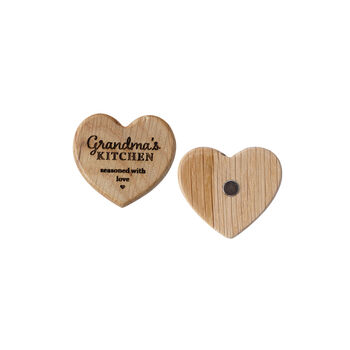 'Grandma's Kitchen Seasoned With Love' Oak Heart Magnet, 2 of 3