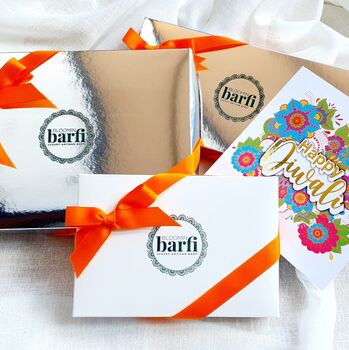 Chocolate 18 Piece Barfi Gift Box And Greetings Card, 3 of 4