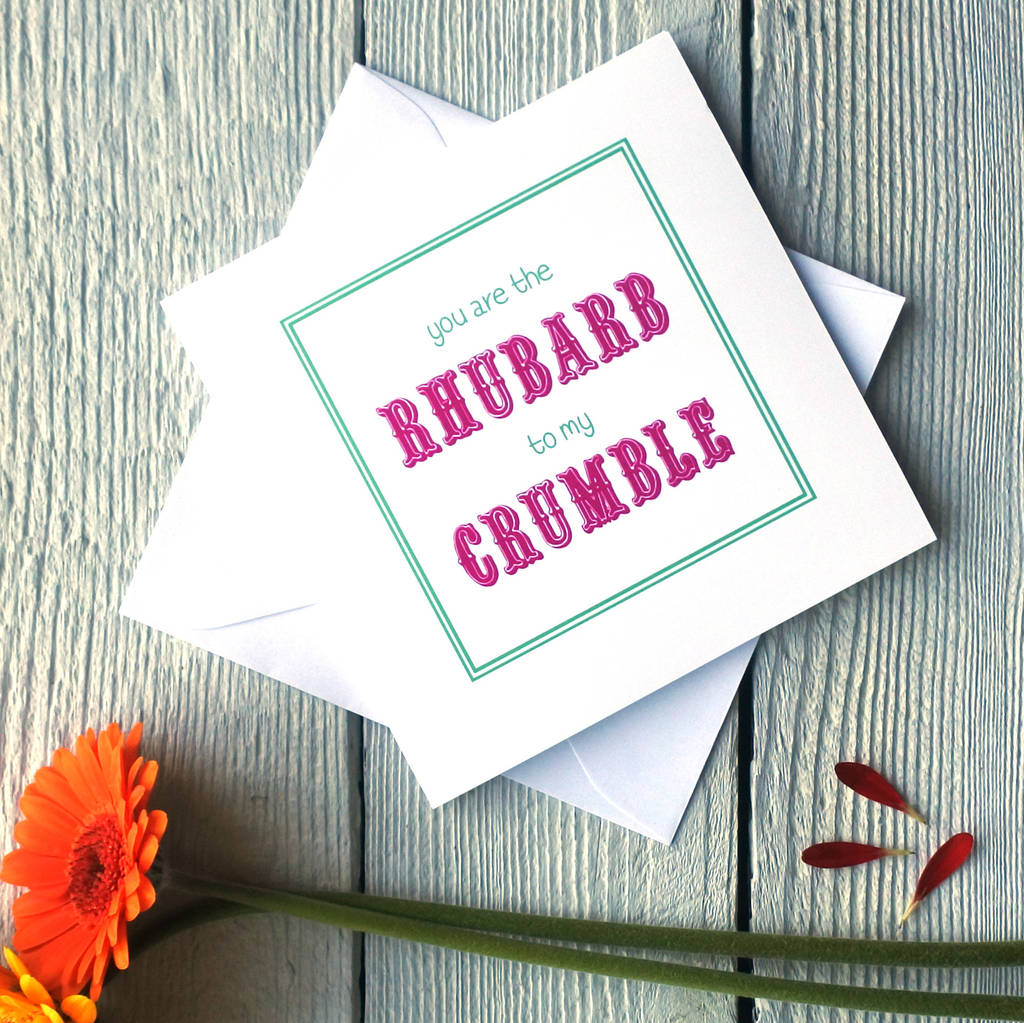 Personalised Rhubarb And Crumble Card, 1 of 2