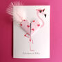 Flamingo Origami Heart Birthday Card, thumbnail 2 of 6