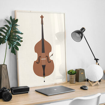 Double Bass Print | Upright Bass Instrument Poster, 8 of 8