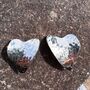 Clip On Heart Earrings In Hammered Sterling Silver, thumbnail 5 of 6