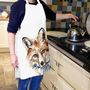 Inky Fox Apron With Optional Personalised Message, thumbnail 2 of 4