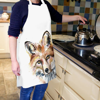 Inky Fox Apron With Optional Personalised Message, 2 of 4