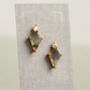 Moss Agate Stud Earrings, thumbnail 2 of 6