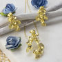 Gold Plated Forget Me Not Cluster Stud Earrings, thumbnail 4 of 5