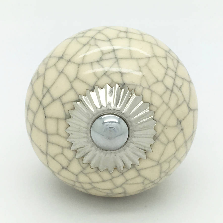 cream crackle cupboard door knob drawer handle by g decor