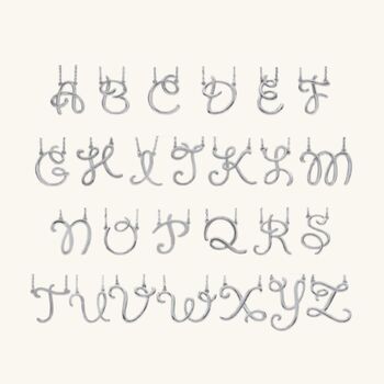 Mini Personalised Script Letter Necklace Silver, 2 of 12
