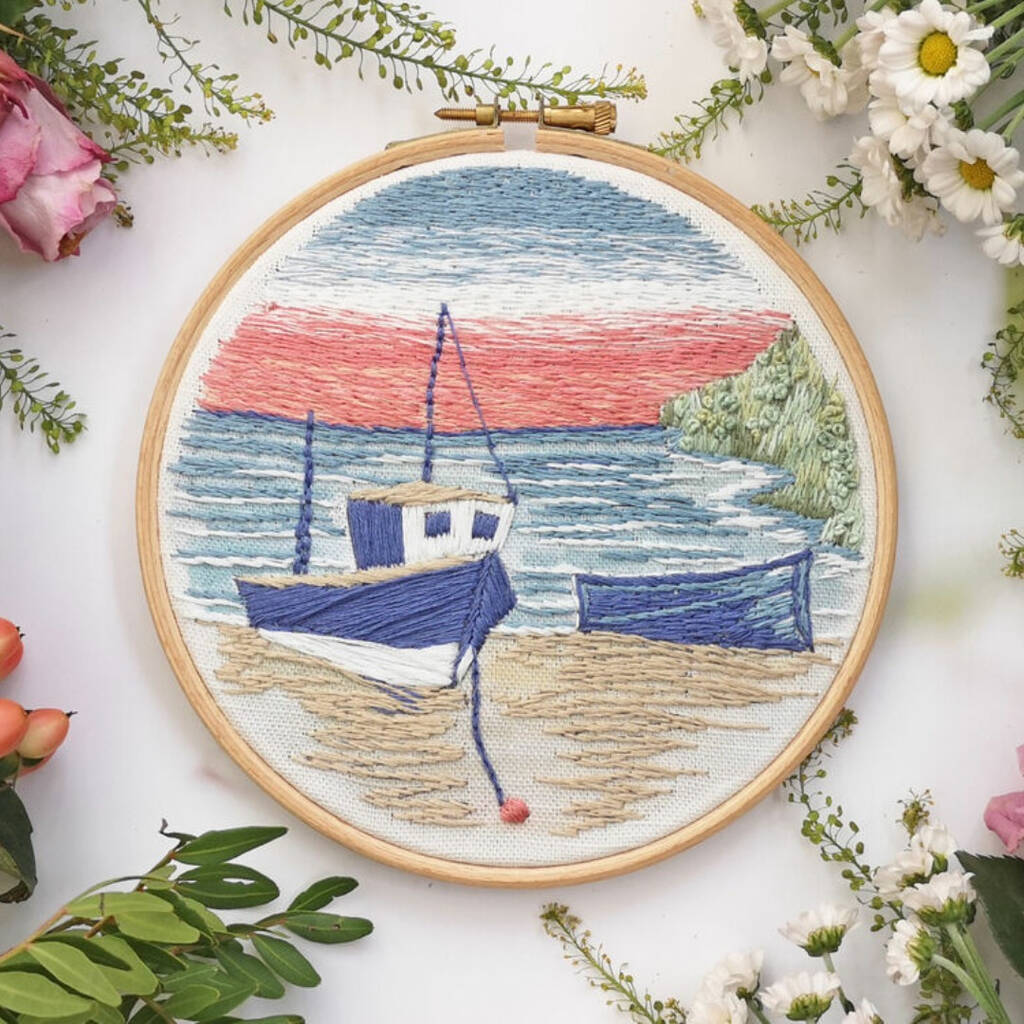Moored Boats Embroidery Kit, 1 of 8