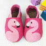Personalised Embroidered Flamingo Baby Shoes, thumbnail 3 of 10
