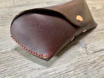 Chocolate Brown Personalised Leather Glasses Case, 2 of 10