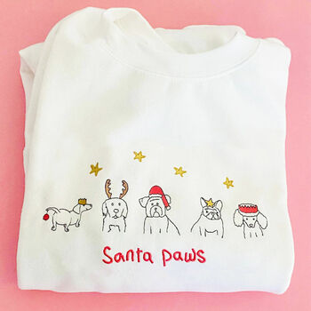 Embroidered 'Santa Paws' Christmas Jumper, 2 of 5