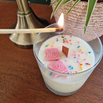 Personalised Birthday Cake Sprinkles Scented Candle, 10 of 11