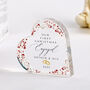 Personalised First Christmas Engaged Heart Plaque Gift, thumbnail 1 of 5