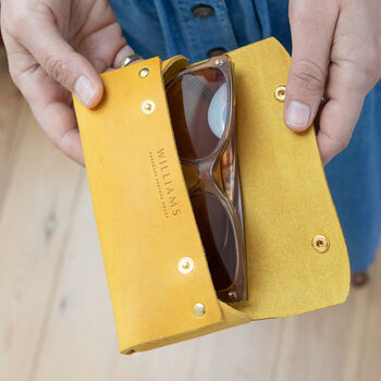 Personalised Handmade Leather Sunglasses Case, 11 of 12