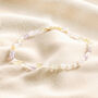 Pastel Semi Precious Stone Beaded Anklet In Gold, thumbnail 2 of 3