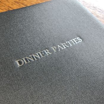 Personalised Hand Bound Buckram Dinner Party Book, 6 of 10