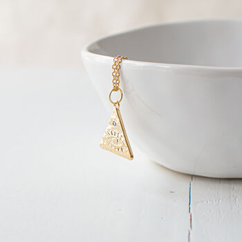 Gold Plated Triangle Eye Necklace, 6 of 7