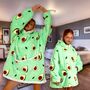 Giant Thick Fluffy Mummy And Me Avocado Hoodie Blankets, thumbnail 1 of 7