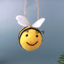 G Decor Handcrafted Queen Buzzy Bee Happy Felt Bee Christmas Tree Ornament, thumbnail 2 of 4