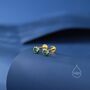 Sterling Silver Green Cz Bezel Internally Threaded Flat Back Earrings, thumbnail 4 of 10