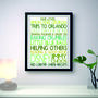 Personalised 'Favourite Things' Framed Print: Greens, thumbnail 4 of 6