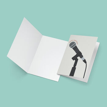 Microphone Birthday Card | Music Greetings Card, 3 of 5