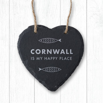 Cornwall Is My Happy Place Hanging Heart, 4 of 4