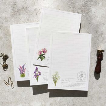 Botanical Flowers Letter Writing Set, 3 of 8