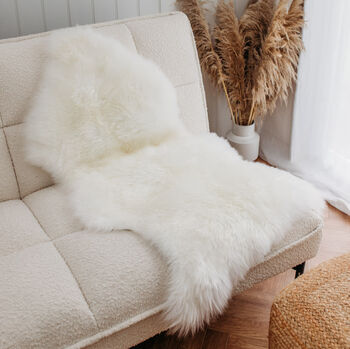 Naturally Tanned British Sheepskin Rug In Natural White /Ivory, 4 of 5