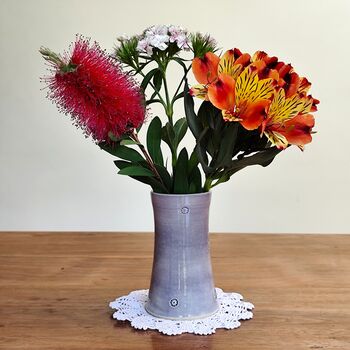 Birth Flower Pottery Gift Handmade Vase Birth Month, 5 of 9