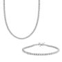 Sterling Silver Tennis Necklace And Bracelet Set 3mm, thumbnail 2 of 7