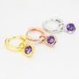 Detachable Birthstone Hoop Earrings In Sterling Silver, thumbnail 4 of 11