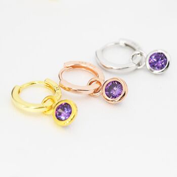 Detachable Birthstone Hoop Earrings In Sterling Silver, 4 of 11