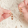 Garnet Gold And Silver Hoop Stud Drop Earrings, thumbnail 3 of 8