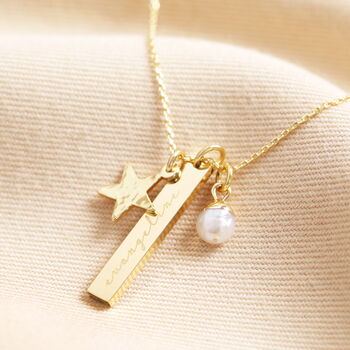 Personalised Bar And Birthstone Charm Necklace, 4 of 10
