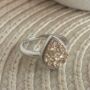 925 Sterling Silver Rose Druzy Crystal Ring, thumbnail 4 of 6
