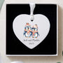 Personalised Penguin Christmas Heart Ceramic Decoration, thumbnail 3 of 4