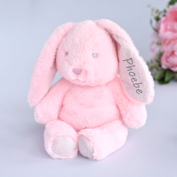 Personalised Pink Baby Girl Bunny Soft Toy, 4 of 5