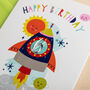 Personalised Space Illustrated Birthday Card With Age, thumbnail 2 of 3