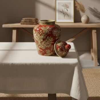 Chinoiserie Ginger Jar Nistelrode Red Gold Porcelain, 3 of 7