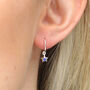 Sterling Silver Birthstone Mini Hoop Earrings, thumbnail 1 of 4