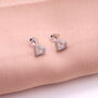 Message Bottle 'You're 40' Crystal Hearts Earrings, thumbnail 5 of 6