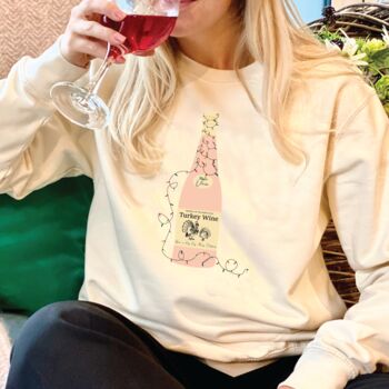 Personalised Turkey Wine Christmas Jumper, 2 of 3