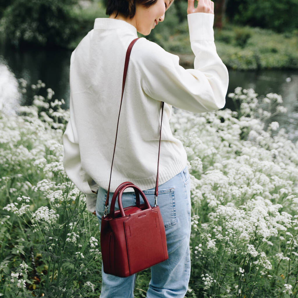 red vegan bag