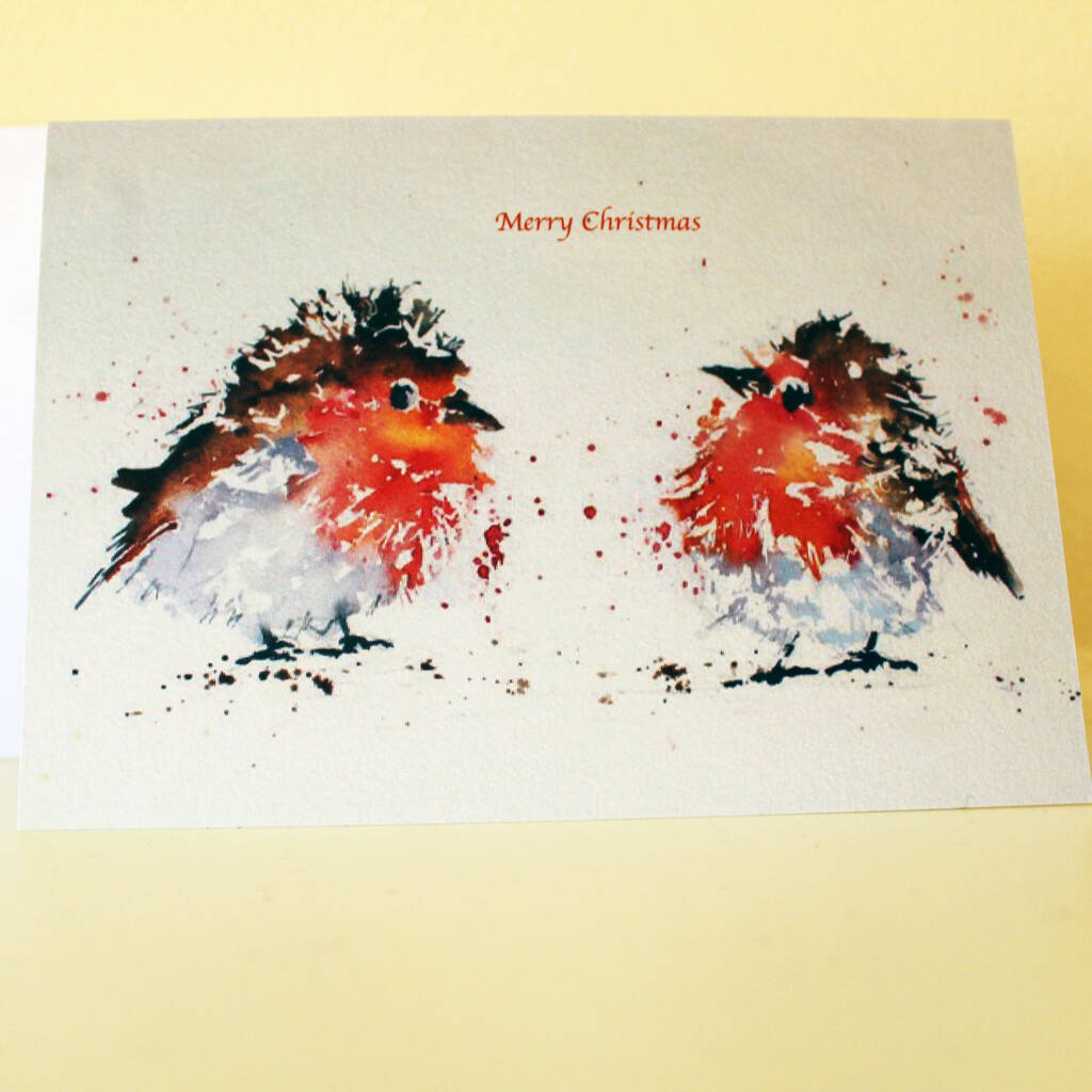 Christmas Cards Robins By Luna Harrison